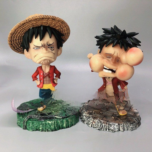 One Piece figure ornaments five postures original straw hat boy childhood little Luffy figure peripheral model without box