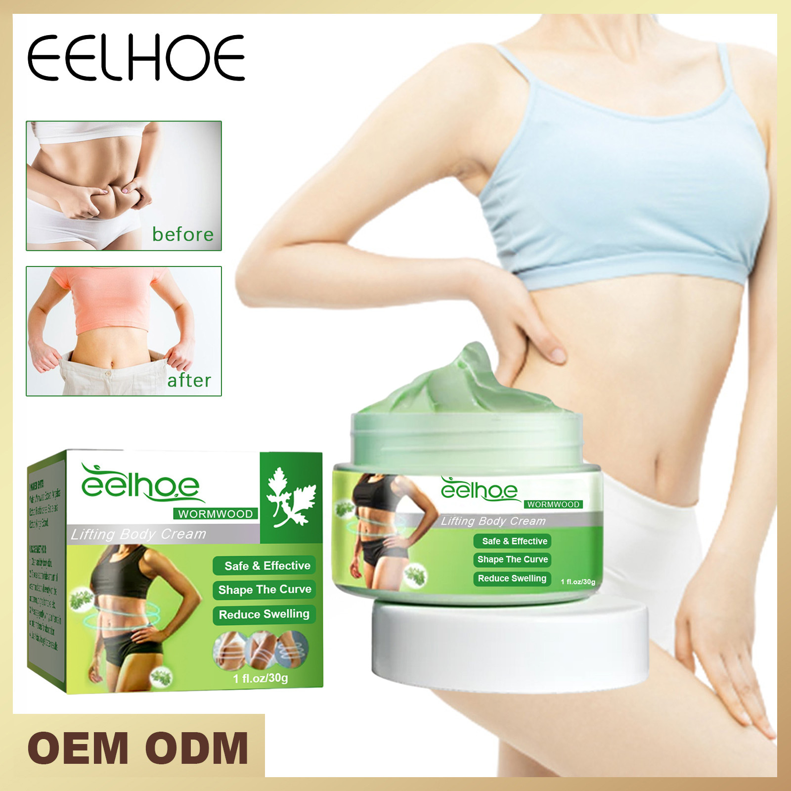 EELHOE Ai Cao Shaping-Massage strafft Arme, Bauch, Oberschenkel und überschüssiges Fleisch, Körperhaut, Schlankheitscreme_voghion.com