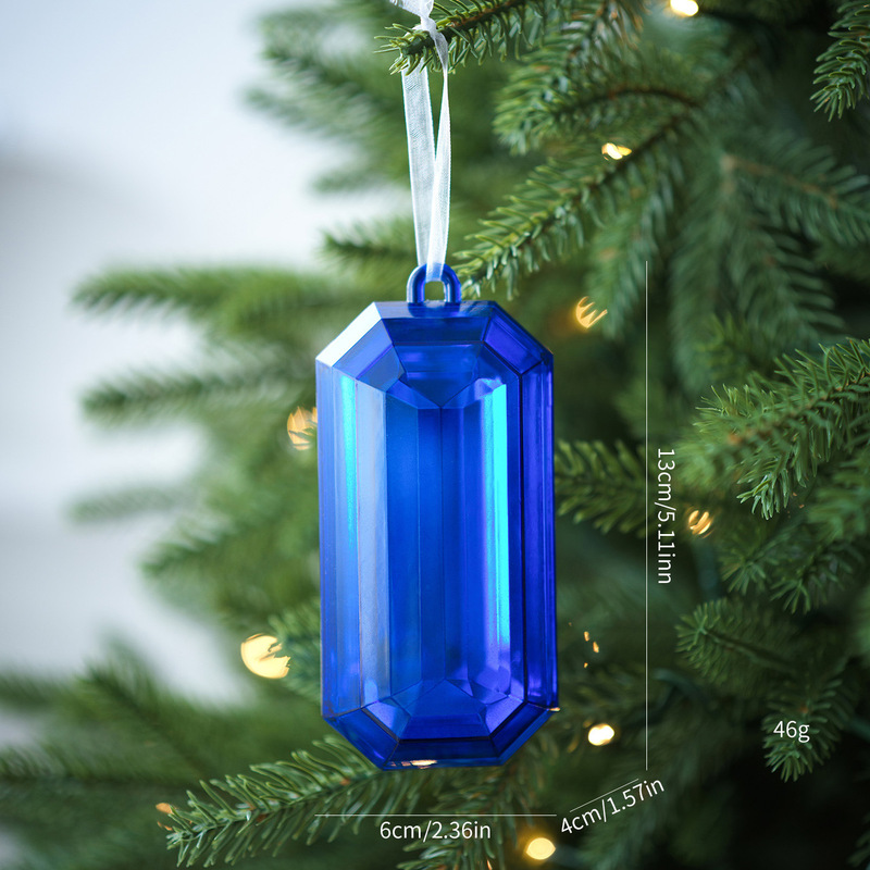新しいクリスマスツリーペンダントカラフルな光沢のあるアクリルフェイクジェムストーンペンダントクリスマスとバレンタインデーの装飾クロスボーダー|undefined