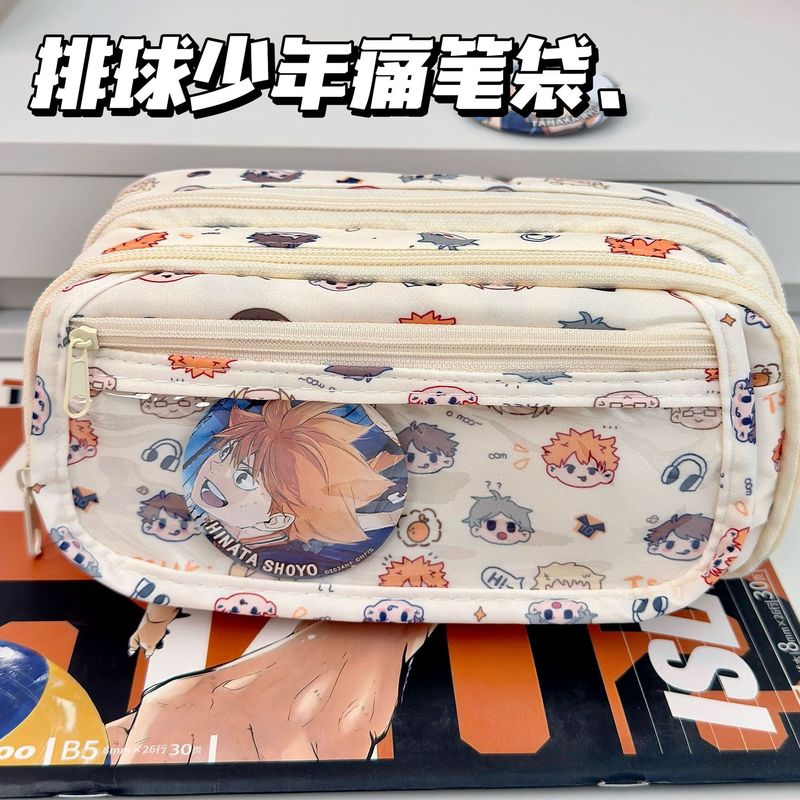 Jiyikawa ペンシルバッグ ins 高価値文具バッグ大容量学生筆箱多機能化粧品バッグ|undefined