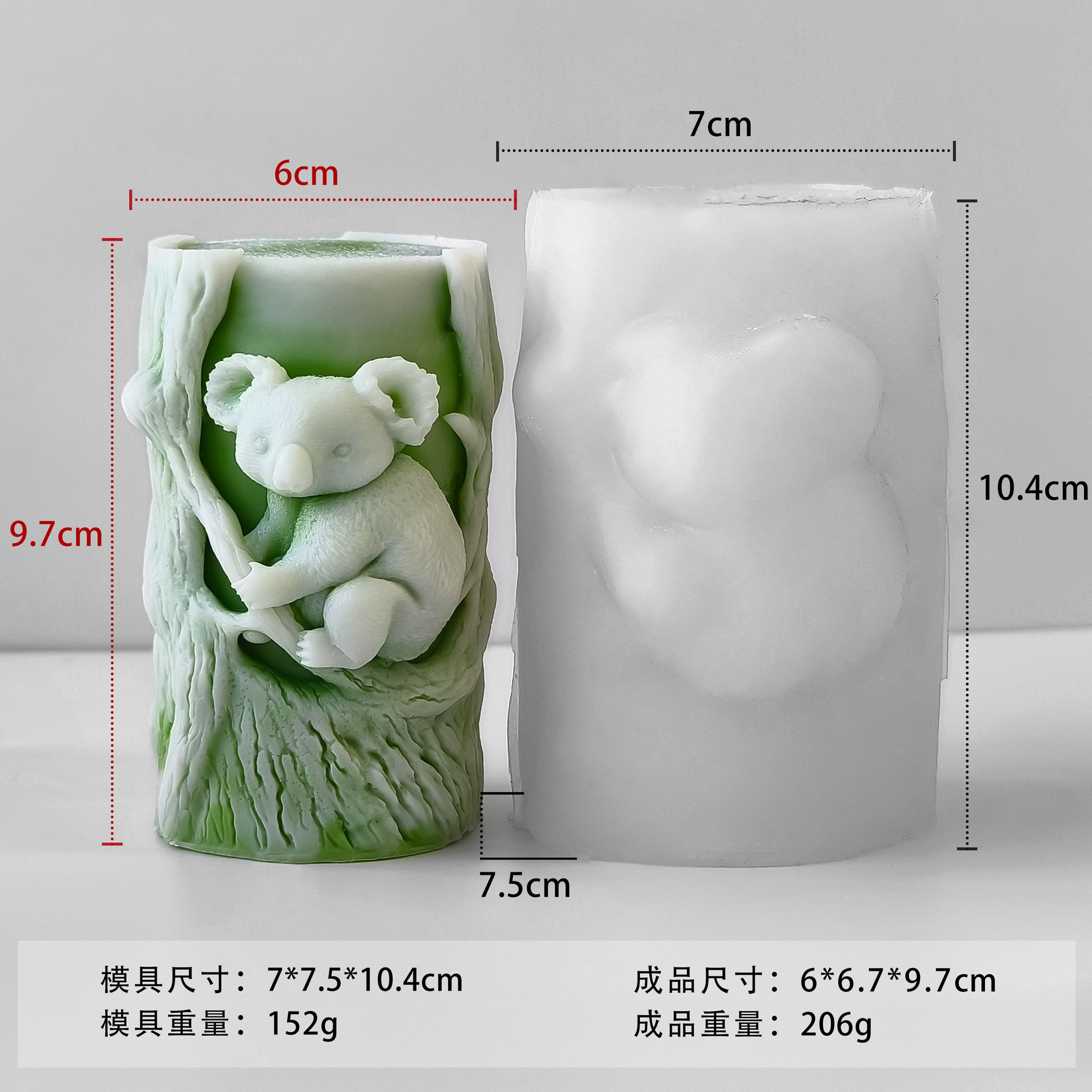 Molde de vela de aromaterapia de pilar redondo koala animal tridimensional ardilla diy yeso adorno abrasivo de silicona