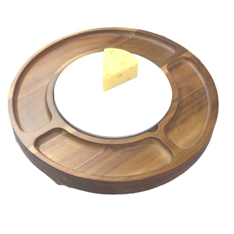 Tabla de queso de madera de acacia con cuchillos tabla de frutas tabla de mármol set de herramientas