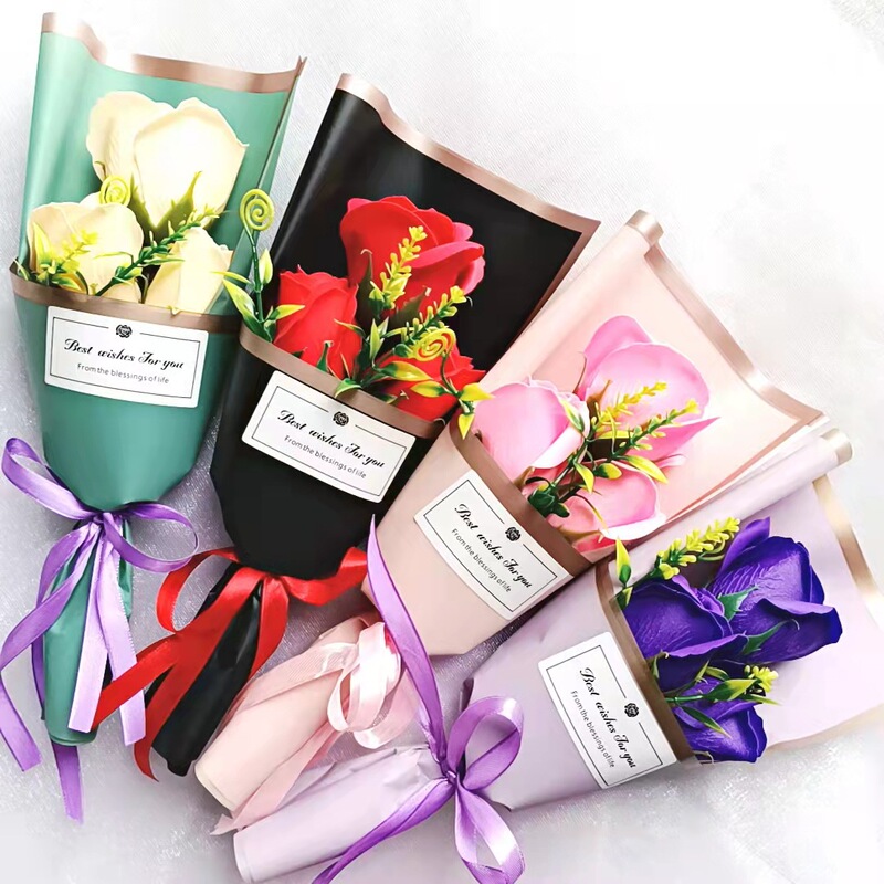Valentine's Day gift simulation rose small bouquet to send classmates mother teacher gift creative gift Carnation