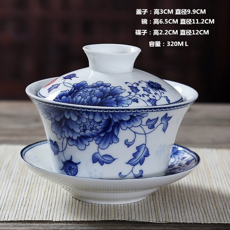 Blue and white big ceramic tea cup, tea set