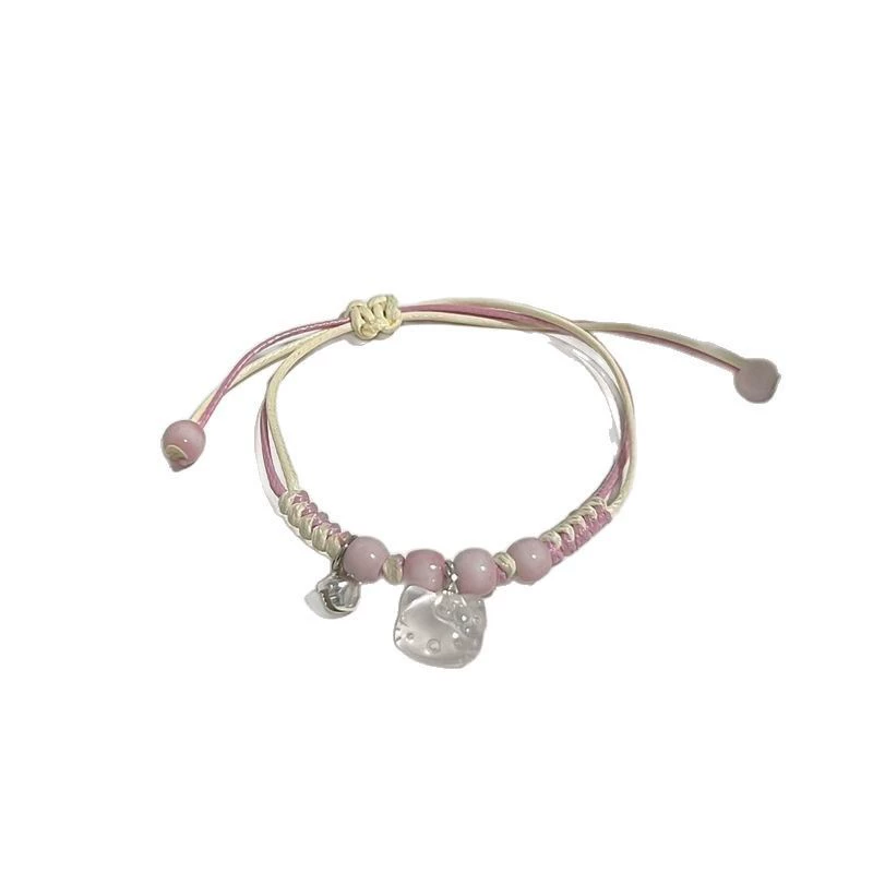 Hello Kitty, Hello Kitty, милый плетёный браслет с рисунком из мультфильма, подарок на день рождения