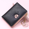 Short wallet with zipper, fashionable card holder, Korean style