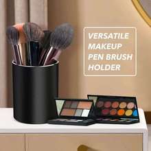 现货跨境欧美风格圆形笔筒桌面收纳商务办公金属化妆品创意笔筒