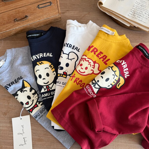Children's spring cartoon base body-friendly T-shirt