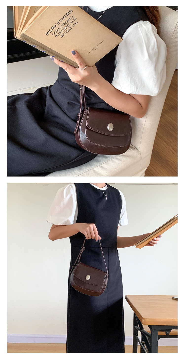 Nuova borsa a tracolla piccola a conchiglia sottobraccio, da donna, solida e semplice, con patta, di alta qualità_voghion.com