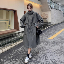 今年流行灰色风衣外套女春秋2024新款韩版休闲小个子中长款大衣潮