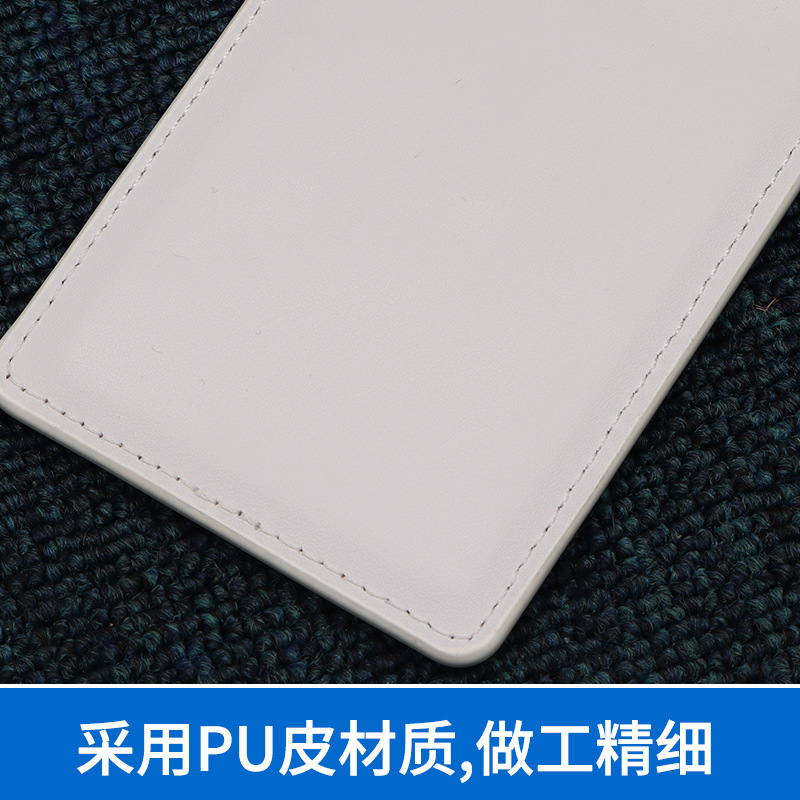 Trabajo de empresa titular de la tarjeta de identificación transparente exposición trabajo de oficina insignia soporte de tarjeta de cuero dibujo y diseño de muestra