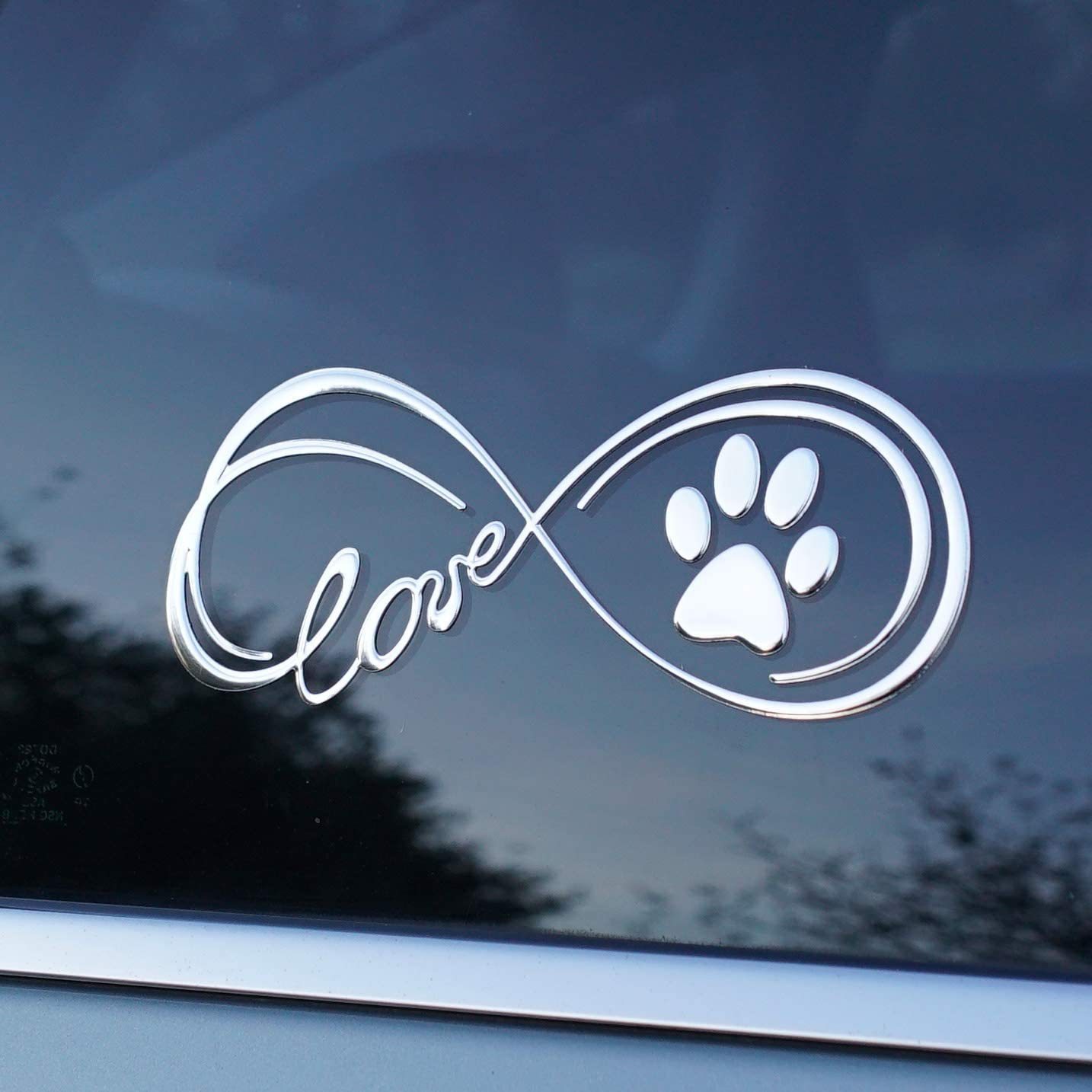 Amazon 3D pata de metal estéreo pegatinas coche lindo amor huellas portátil decorativo calcomanías se puede personalizar
