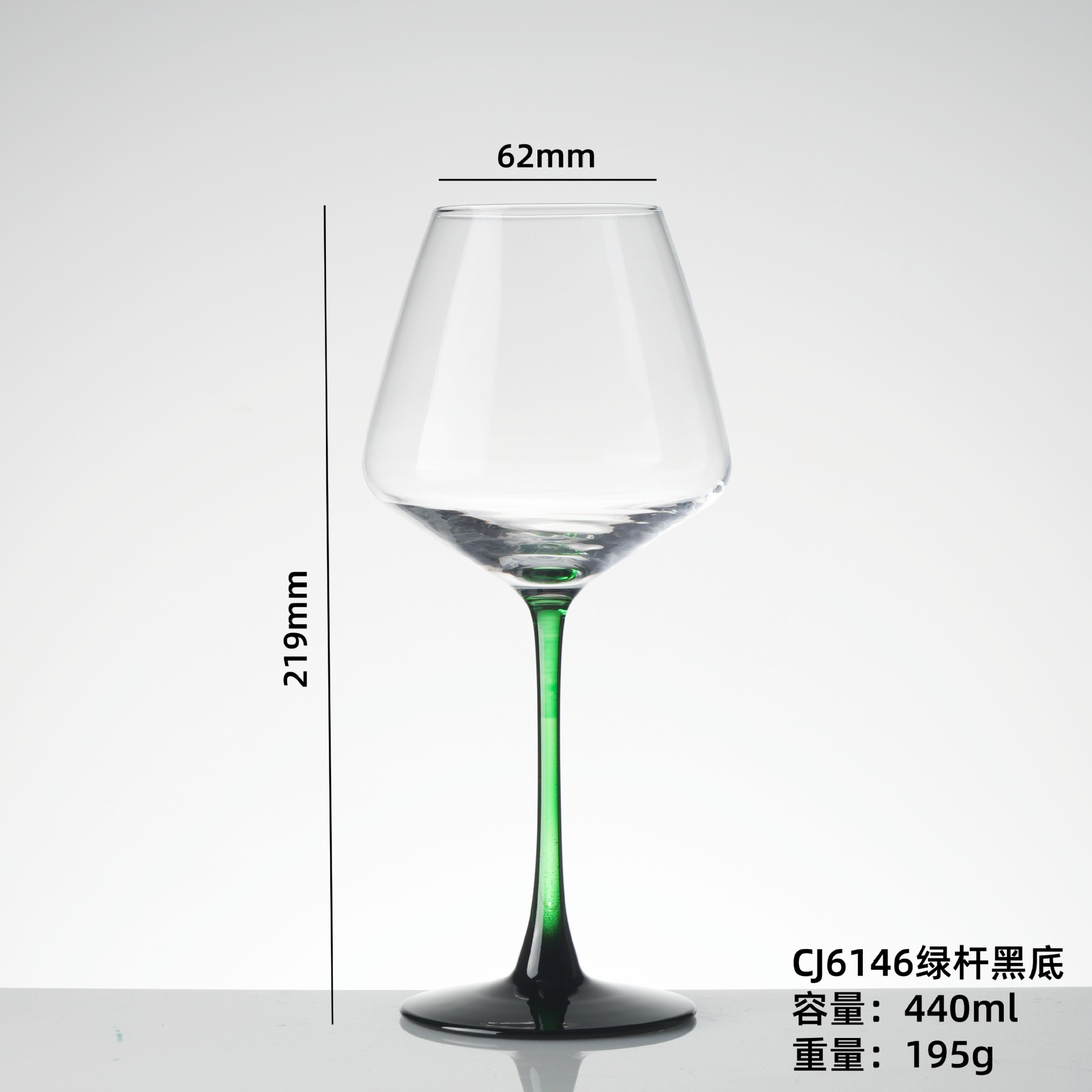 HJ6146 varilla verde fondo negro (48 pcs / caja)