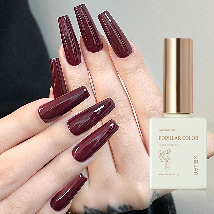 2023 new white dark red nail polish glue for nail polish shop