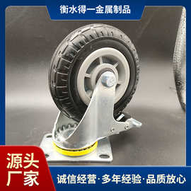 厂家直发轻型黑胶脚轮滑轮橡胶轻型万向轮静音轮手推车滚轮现货