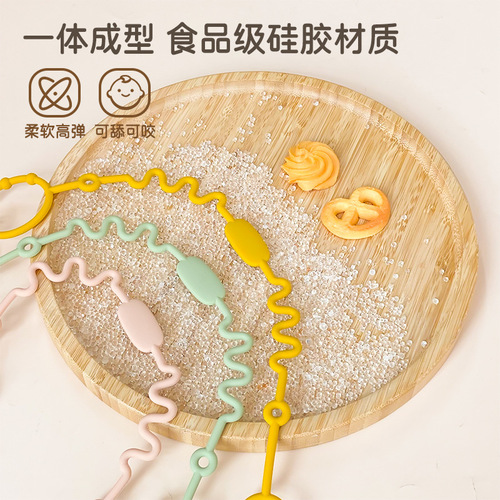 New baby teether anti-drop chain food-grade children's pacifier anti-lost chain toy strap lanyard silicone pacifier chain