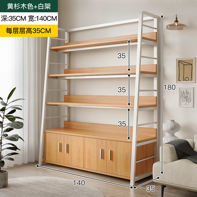 Estante de almacenamiento multicapa estante de exhibición de piso con puerta de gabinete estante de almacenamiento de exhibición de supermercado armario integrado contra la pared