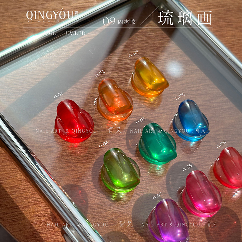 Arte de uñas nuevo esmalte de colores de alta transparencia Jiugongge esmalte de colores de alta transparencia blanco fototerapia pegamento de aceite de uñas pegamento degradado al por mayor