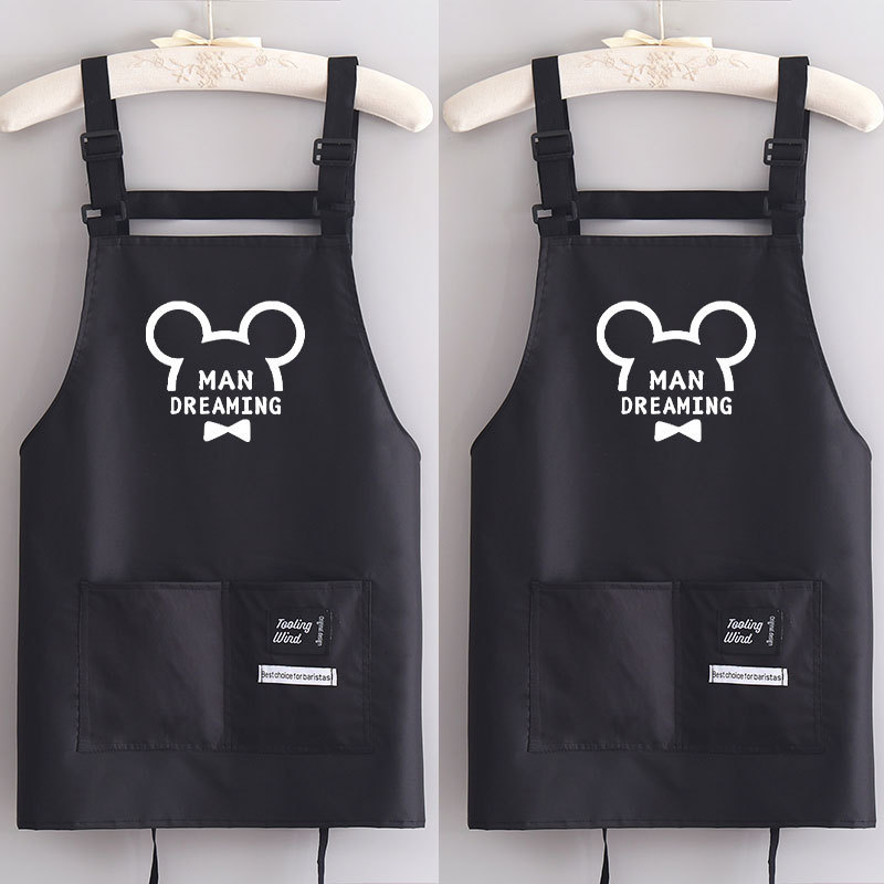 New Couple Apron for Home Kitchen Workwear Apron with Printed Text for Catering Special Adult Water-Repellent Cooking Work Clothes New Couple Apron for Home Kitchen Workwear Apron with Printed Text for Catering Special Adult Water-Repellent Cooking Work Clothes