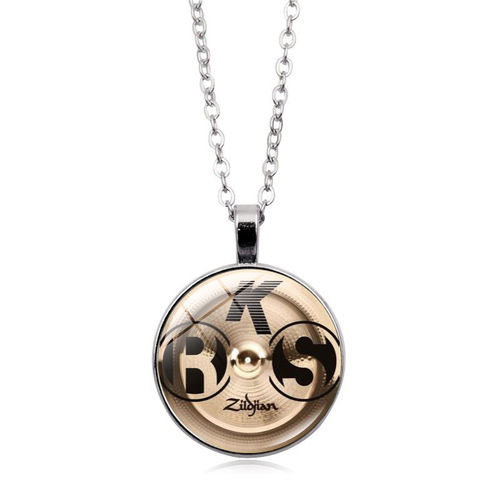 DJ drummer cymbals drum set time gem pendant necklace female cross-border European and American fashion sweater chain jewelry small gift