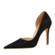 18185-5 style sexy nightclub thin heel super-high heel cloth surface shallow mouth pointed side cut-out high heel shoes