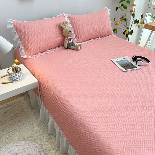 5YA1 wholesale washed cotton bed cover three-piece set  new tatami kang single quilted bed sheet single piece four seasons