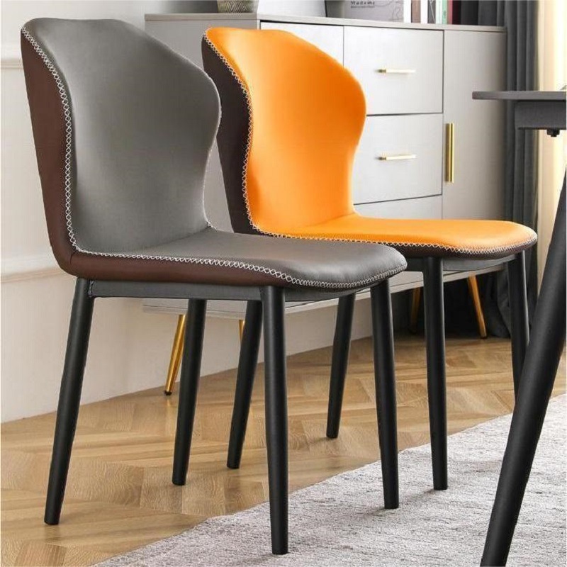 Silla de comedor de exportación de lujo ligero doméstico silla de respaldo de hierro forjado moderna y simple silla de hotel de mesa de comedor silla de recepción