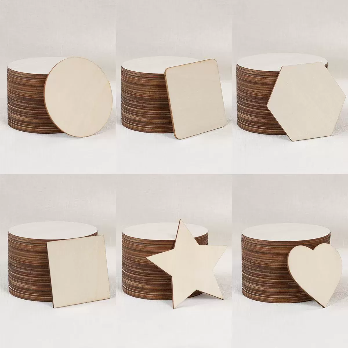 DIY лазерная резка древесины обработки персикового сердца тополя геометрическая древесная щетка для украшения дома круглые древесные изделия ручной работы