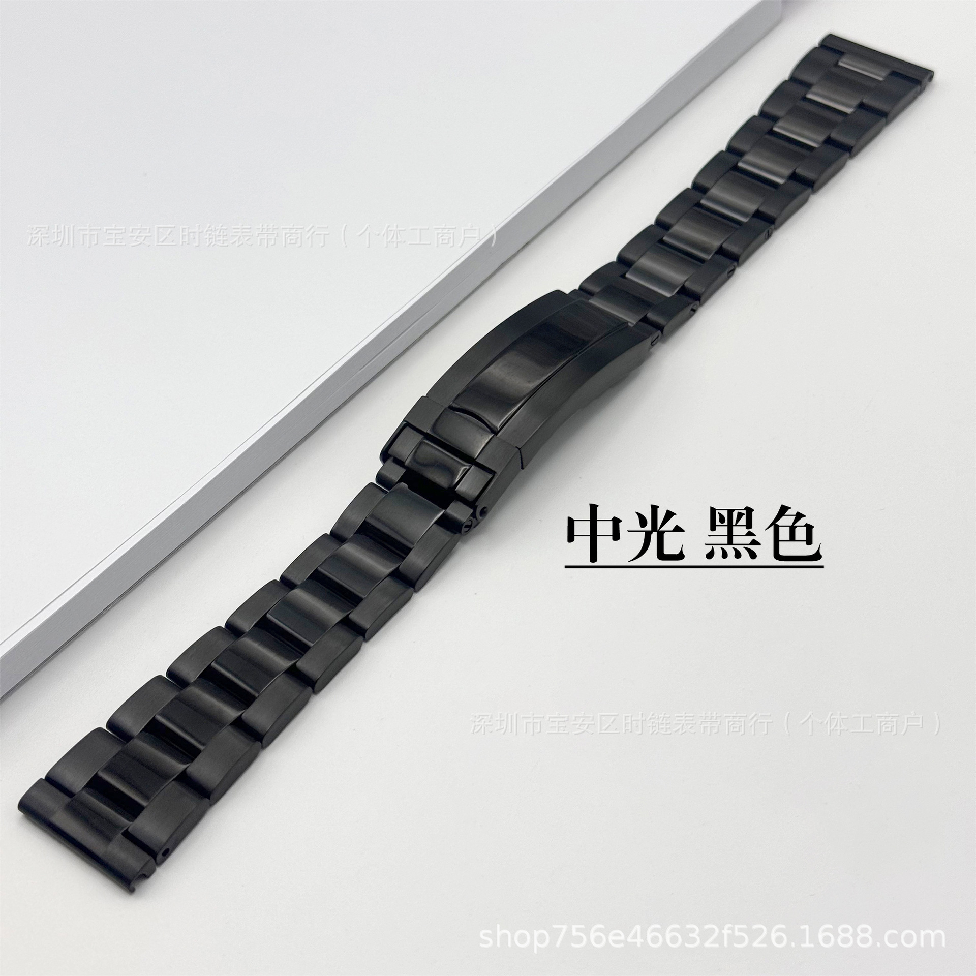 Tres perlas sólidas de acero inoxidable correa de reloj fantasma de agua buceo cabeza plana hebilla correa de reloj de hombre cabeza plana 20mm 22mm