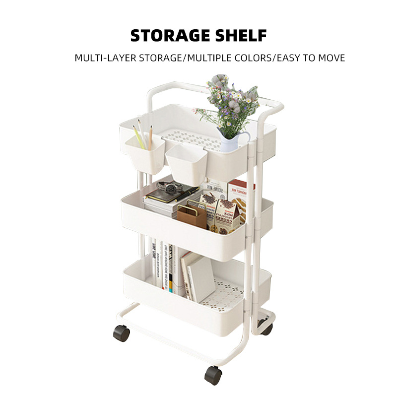 movable shelves kitchen storage shelf living room bedroom with wheels movable storage car trolley rack