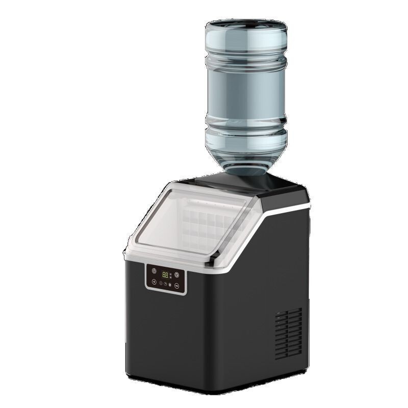 European and American Standard Small Ice Maker with Top-Mounted Water Tank, Automatic Cleaning, Full Refrigerator, Household Ice Cube Maker, Round Ice, Crushed Ice