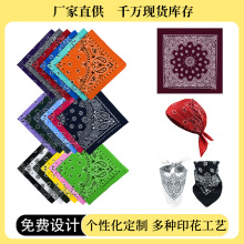 美式户外骑行全棉双腰果头巾23g纯棉变形虫佩斯利魔术百变方巾