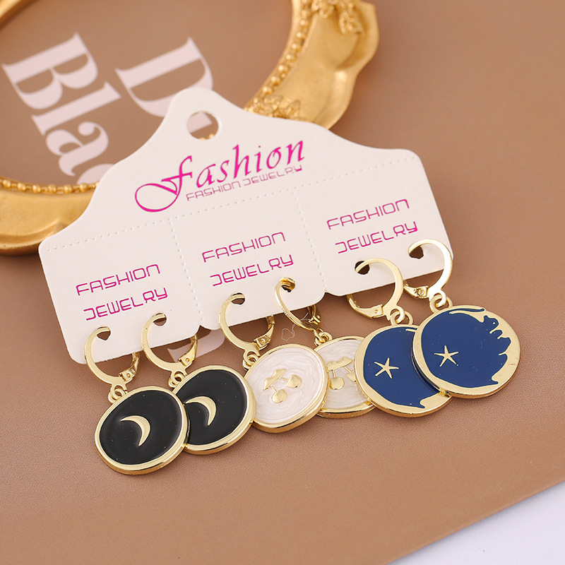 1 Set Fashion Flower Alloy Enamel Womenu0027S Dangling Earrings