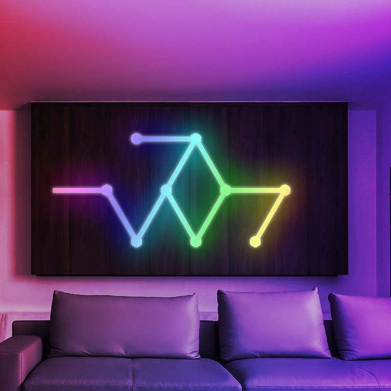 Lámpara de pared ambiente recogida ritmo lámpara mágica esquina lámpara colorida lámpara RGB colorido lámpara remota atmósfera luz neta decoración roja