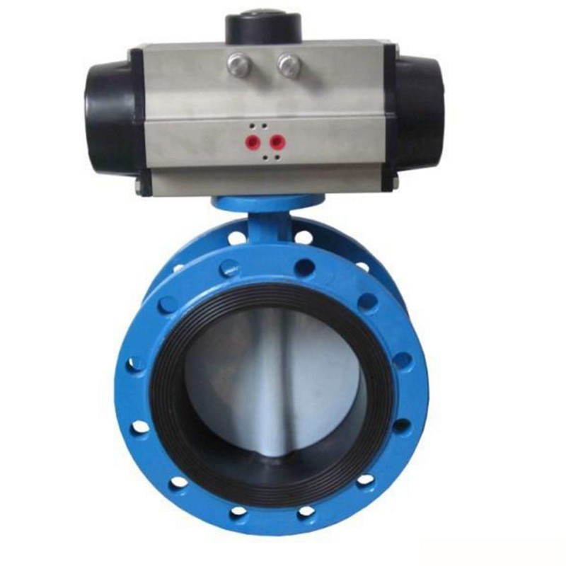 气动衬氟对夹蝶阀软密封304工业级不锈钢防爆耐腐蚀气动对夹蝶阀