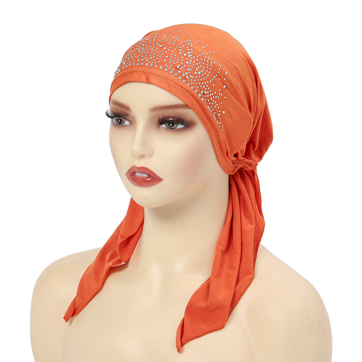 Women's Ethnic Style Simple Style Solid Color Rhinestone Eaveless Beanie Hat display picture 2