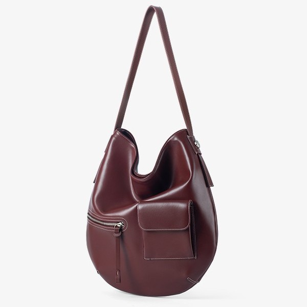 Square Shape Large Size Women's Large PU Solid Color Elegant Streetwear Sewing Thread Square Zipper Tote Bag
