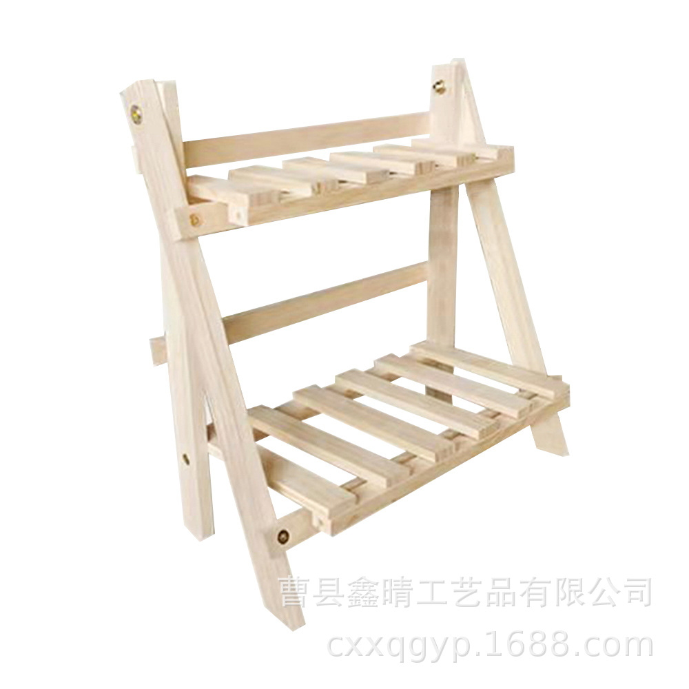 Estante de almacenamiento de madera sala de estar de madera maciza estante de almacenamiento de escritorio de doble capa dormitorio cosméticos organización estante decorativo suculento estante de la flor