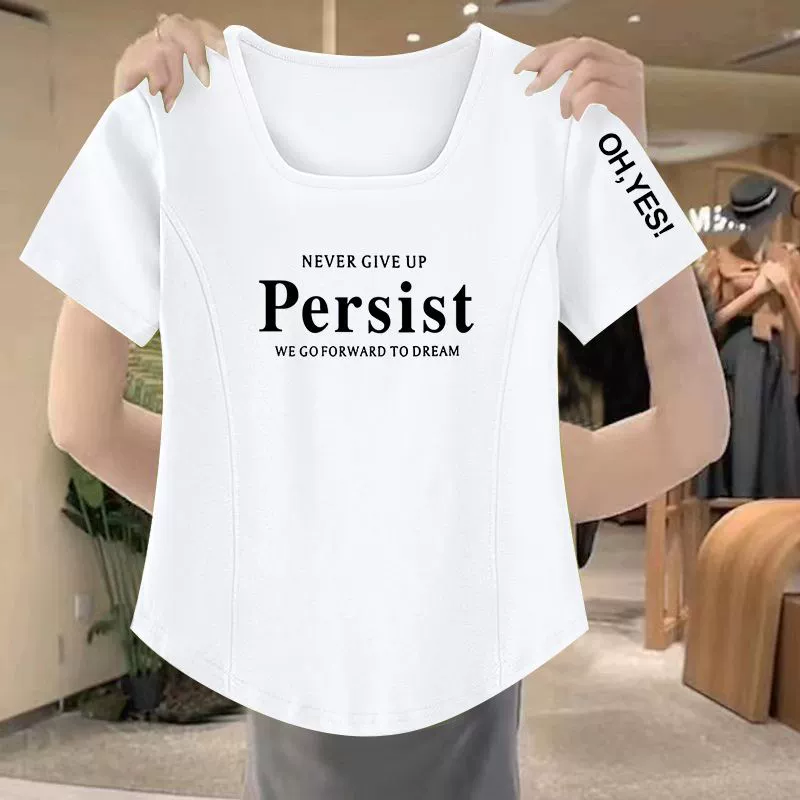 Футболка для полных женщин (PERSIST/KSLR), летняя, свободный крой, M–4XL