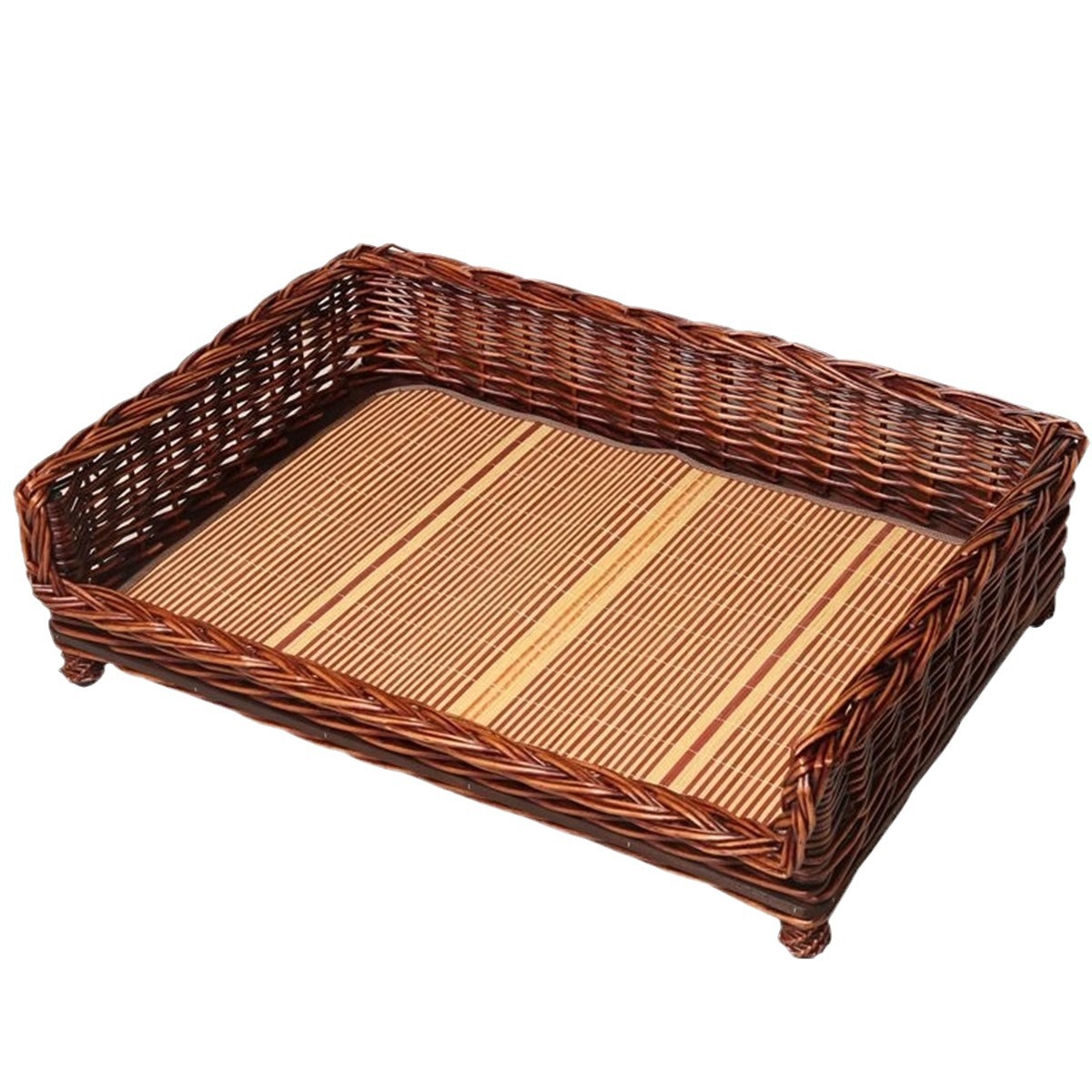 Perro tejido de ratán Perro mimbre mimbre Perro mediano y grande Nido para mascotas extraíble y lavable disponible en todas las estaciones Teddy Satsuma Cama para perros Golden Retriever Nido para gatos
