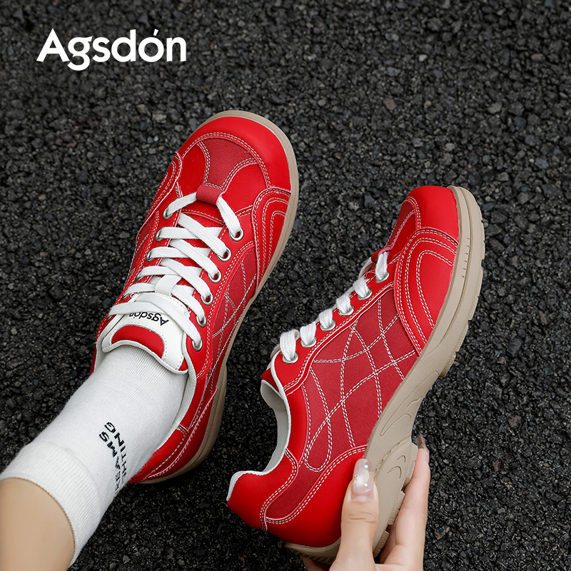 Zapatos de entrenamiento alemán rojos de Augu Shi Deng mujeres 2025 nuevos zapatos de ballet retro retro de caño Gump zapatos deportivos casuales