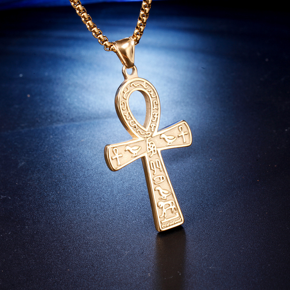 18K Real Gold Plated Plating Material 1 Piece 45*32mm Stainless Steel Cross Pendant
