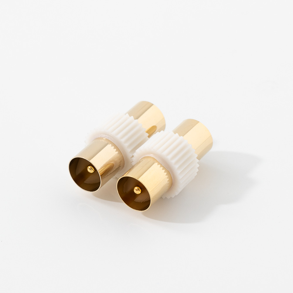 TV公对公9.5转9.5转换有线电视视频转接头,镀镍插头，PAL Coupler