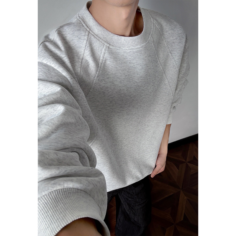 Cleanfit Deconstructed Sweatshirt Men's Autumn Trendy American High Street Heavy Loose Inner Casual Pullover Top_voghion.com