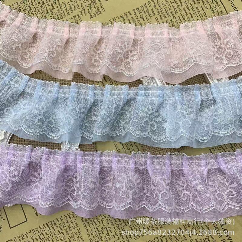 6cm Wide Single Layer Chiffon Simple Modern Handmade DIY Lace Pleated Lace Curtain Accessories Clothing Cuffs Skirt