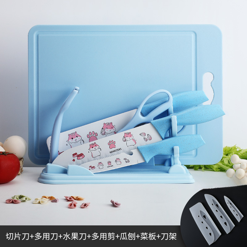 Kit de cuchillos de cocina para bebés 2 - en - 1 Kit de cuchillos de cocina de acero inoxidable