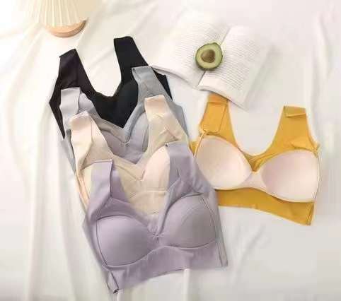 Nueva seda de hielo alta calidad belleza espalda chaleco las mujeres inalámbrico yoga sujetador ropa interior deportiva al por mayor
