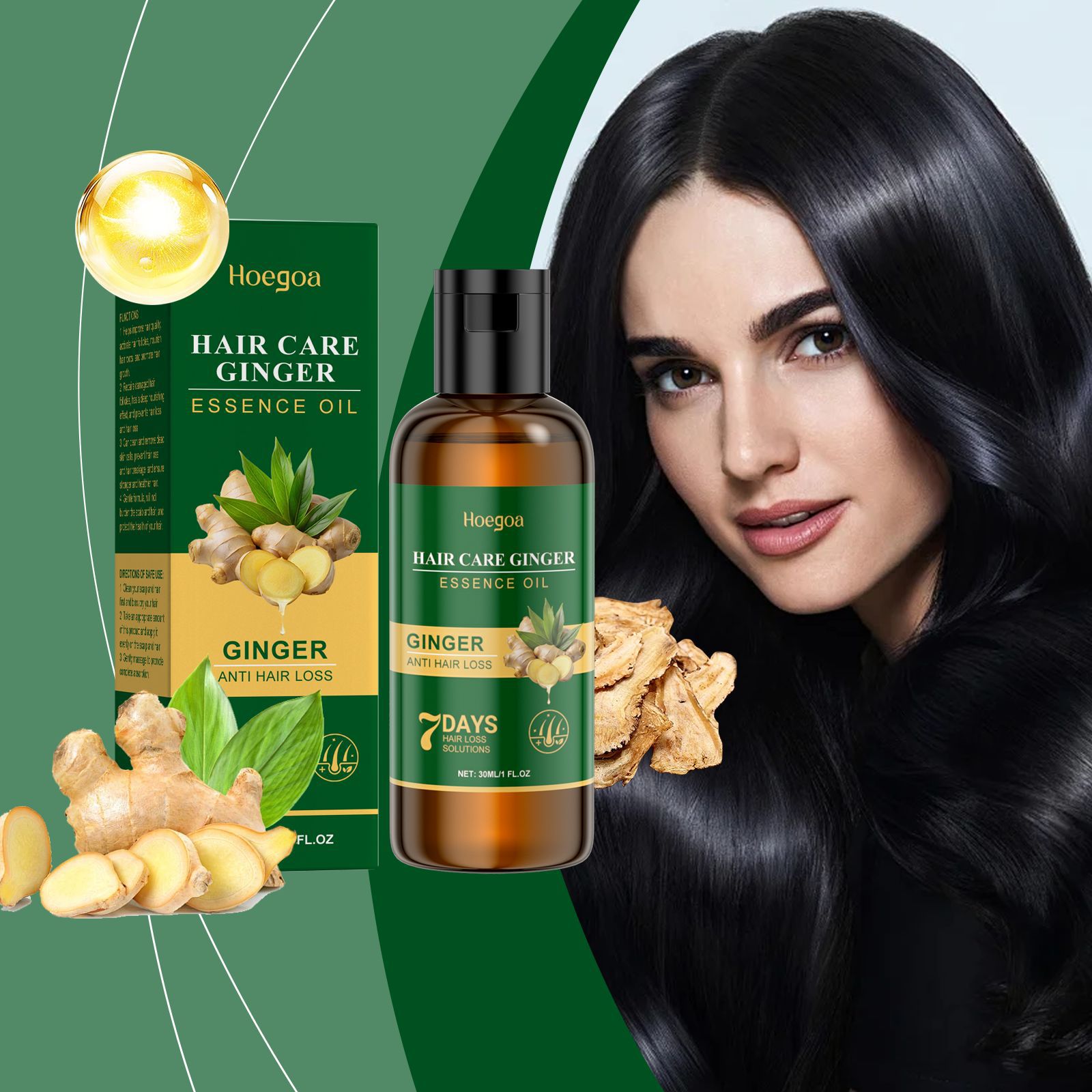 Soft herbal hair oil with ginger
