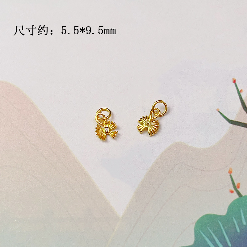 DIY Accessories S925 Silver Gold-Plated Small Drop Necklace Pendant Bracelet Charm Bead Spacer Loose Beads Jewelry Materials