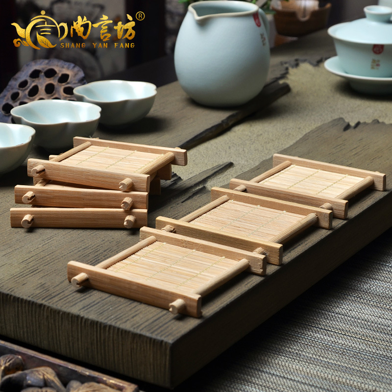 Maestro de bambú Montaña Rusa Kung Fu juego de té accesorios ceremonia del té bandeja de la taza de té bandeja de té cuadrado en forma de té japonés